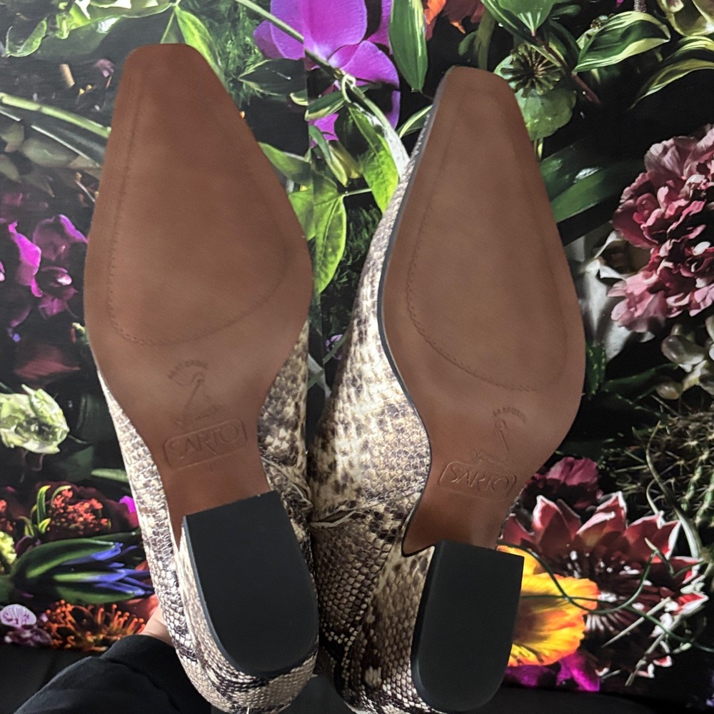 SARTO By Franco Sarto Snake Print Ankle Boots - Picture 5 of 6